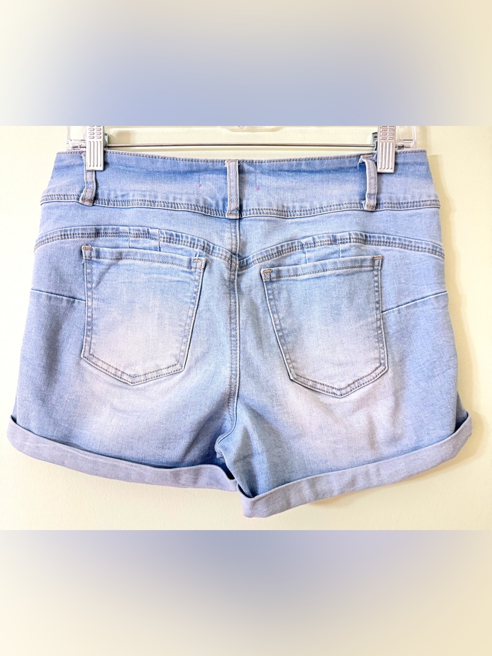 Wax Jean Light Blue Denim Shorts with Branded Waist Tag